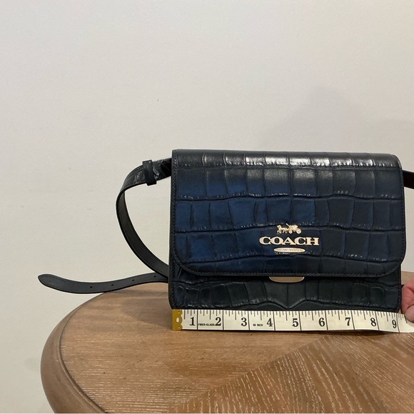 Coach Brynn Flap Crocodile Embossed and Smooth Leather Crossbody Bag - Picture 4 of 5